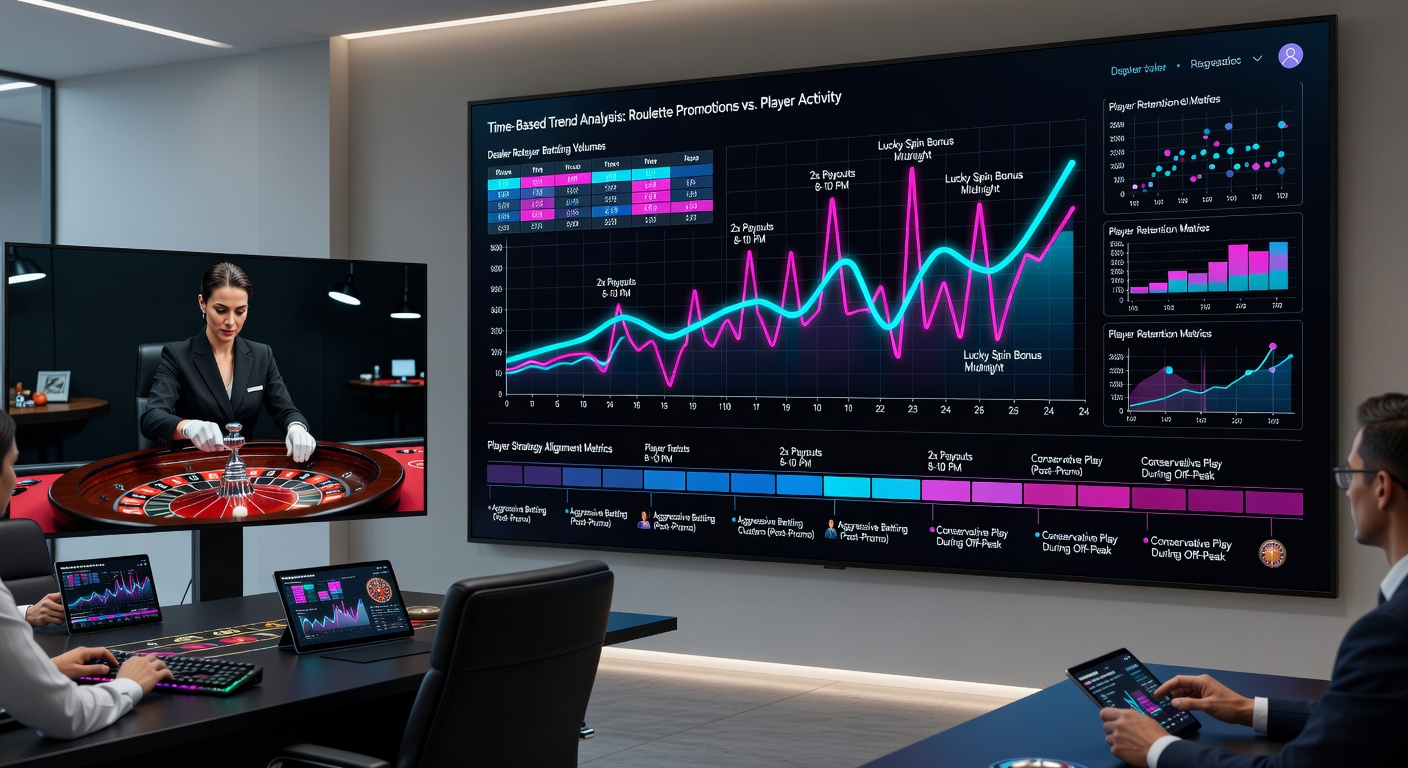 Graph displaying monthly promotion volume spikes aligned with player bet size adjustments in live roulette environments