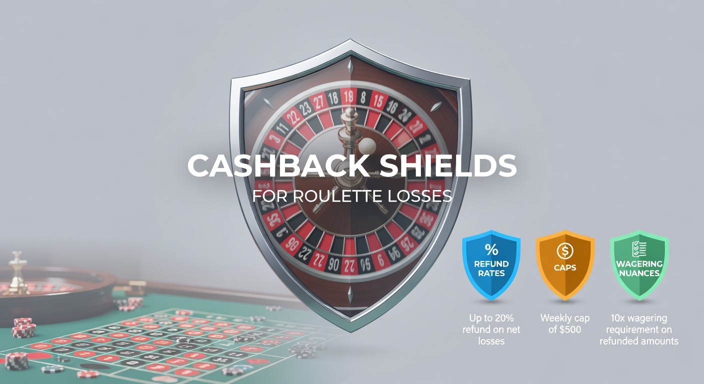 Close-up of a casino dashboard displaying cashback calculations, refund percentages, and wagering progress bars for roulette losses