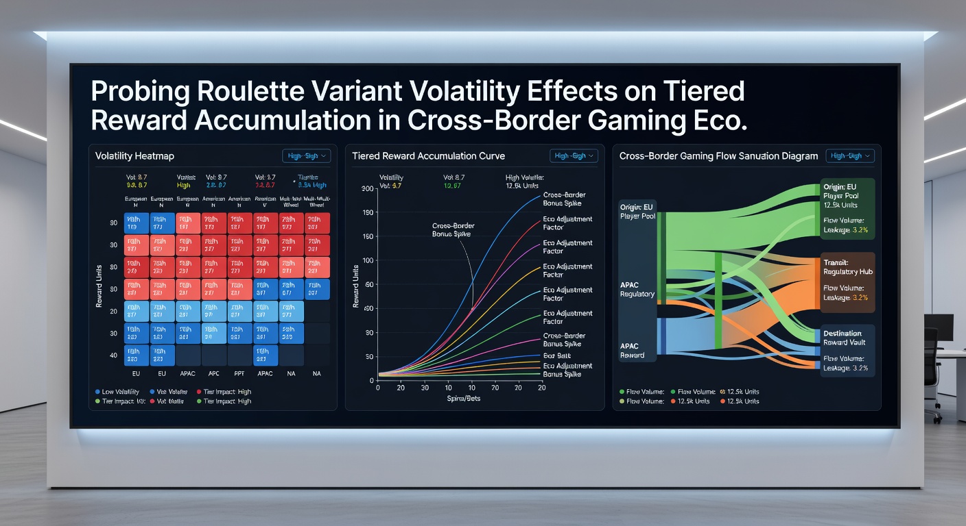 Digital dashboard displaying tier progression charts alongside roulette variant comparison graphs
