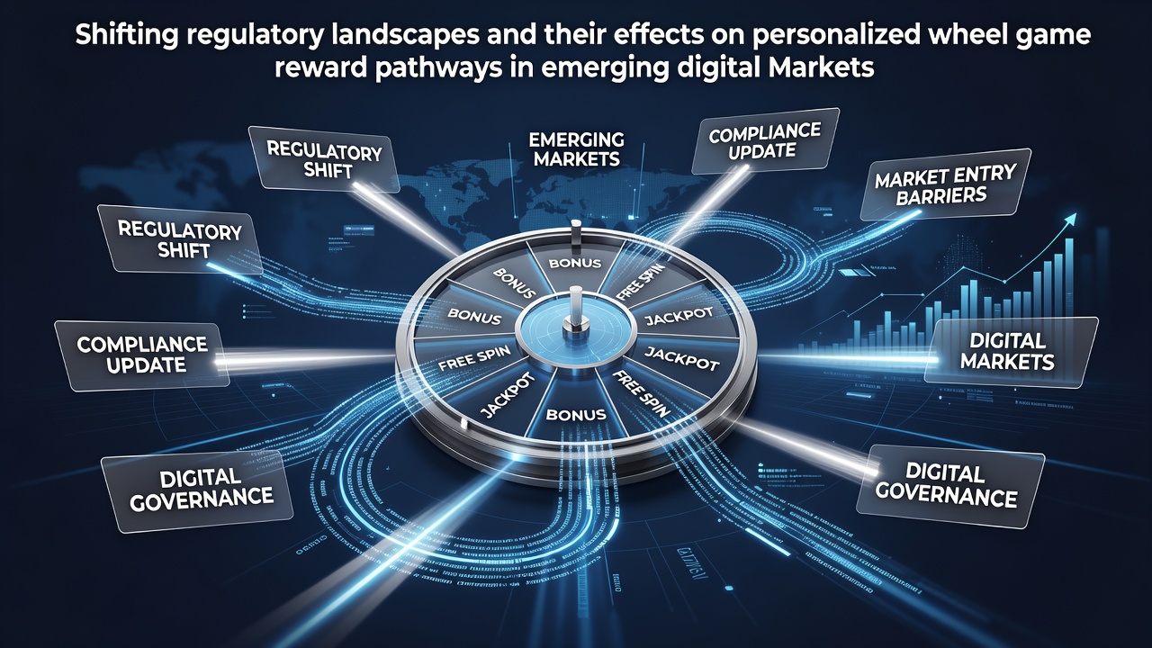 Digital wheel game interfaces showing regulatory compliance overlays in emerging markets