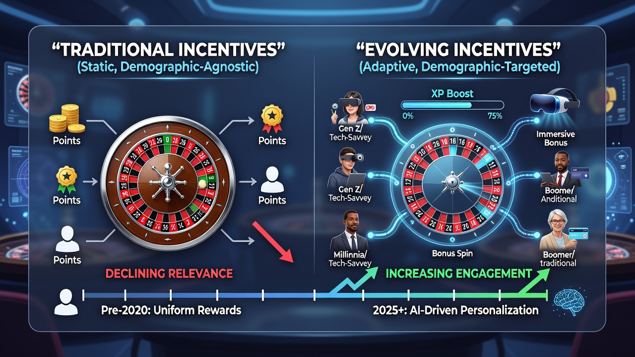 Analytics dashboard displaying evolving roulette player demographics and corresponding incentive structure adjustments across virtual platforms