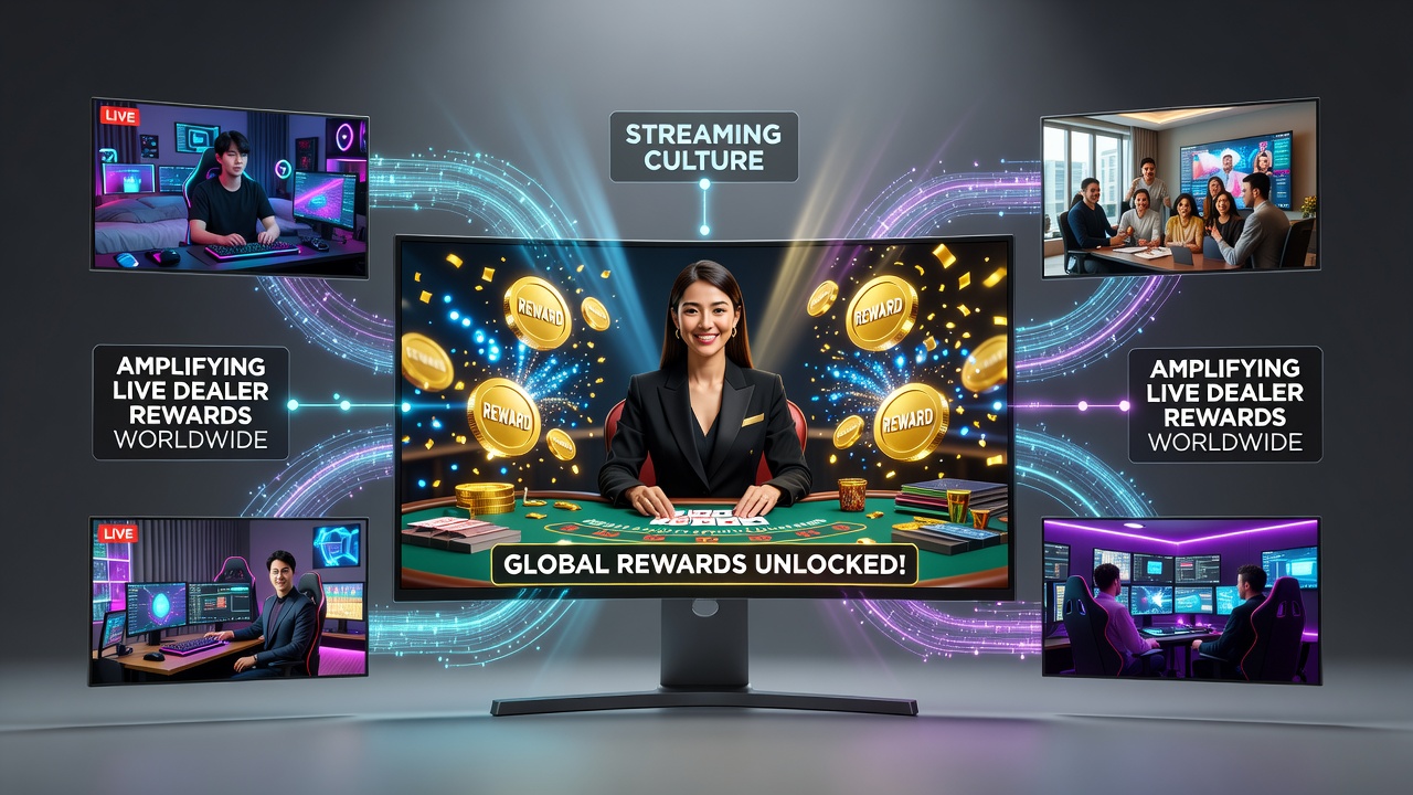 Diverse international audiences participating in live dealer reward events via mobile streaming apps during evening broadcast hours
