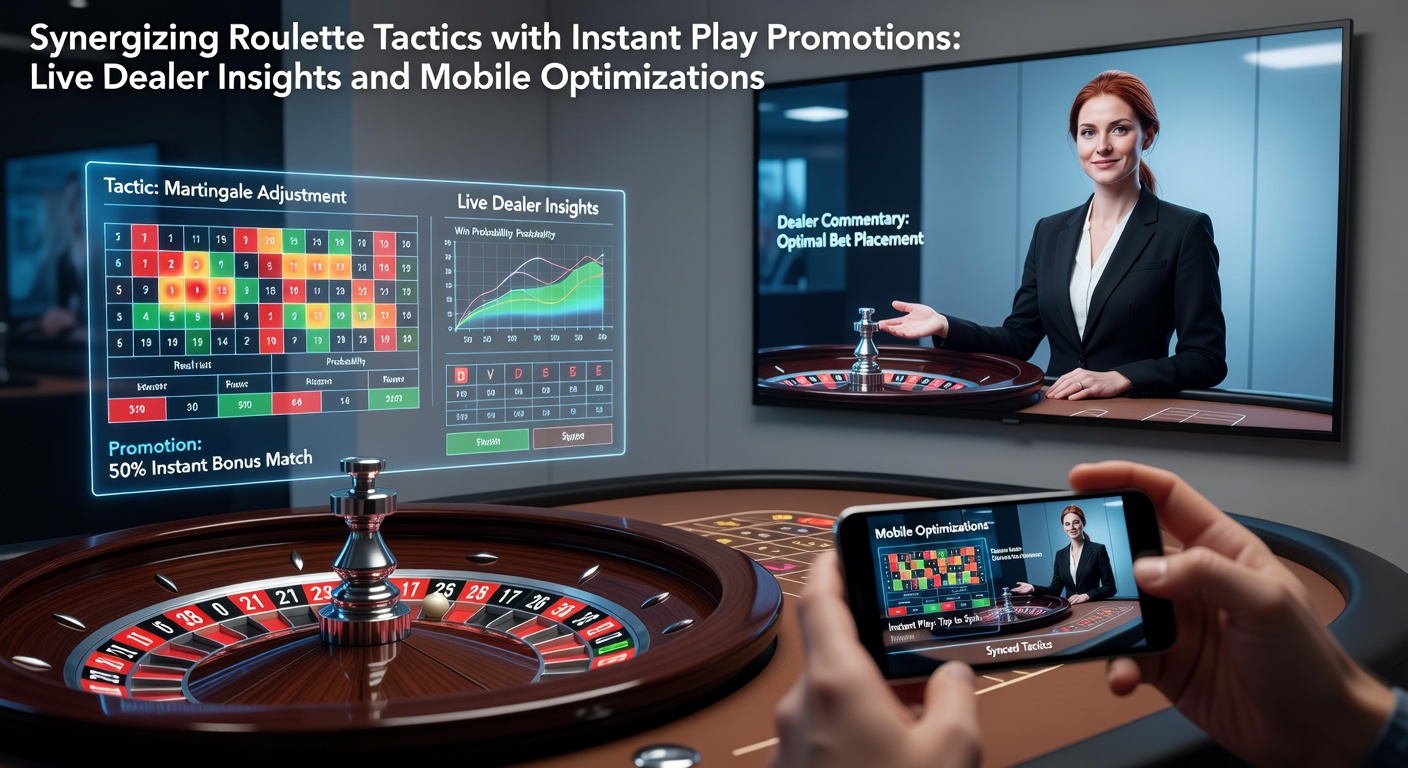 Dynamic roulette wheel spinning under casino lights with overlaid mobile screen showing instant play interface